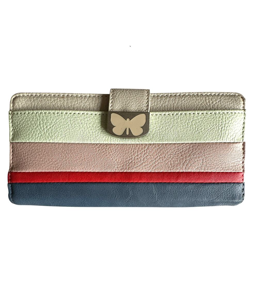 Relic Leather Wallet Womens Colorful Striped & Butterfly RFID Blocking